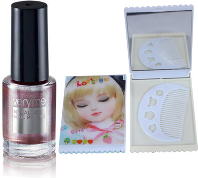Oriflame Sweden Very Me Metallic Polish Pink Pearl (30829) With Mirror Comb(Set of 3)