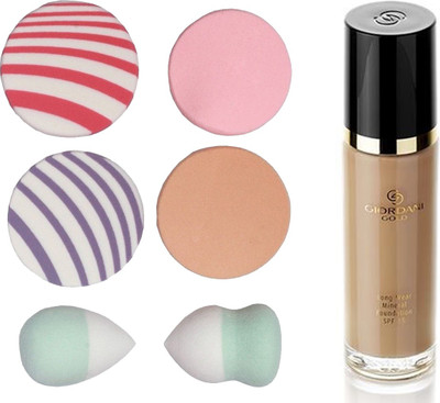 

Oriflame Sweden Giordani Gold Long Wear Mineral Foundation SPF 15 30ml (Natural Beige - 31806) Wth Puff Sponge(Set of 7)