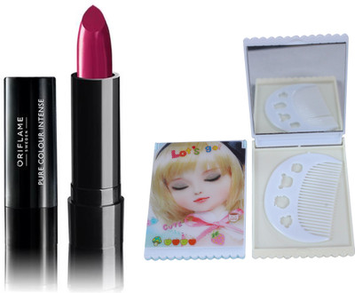

Oriflame Sweden Pure Colour Intense Lipstick (Fabulous Fuchsia - 30822) With Mirror Comb(Set of 3)