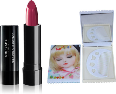 

Oriflame Sweden Pure Colour Intense Lipstick (Warm Fuchsia - 33232) With Mirror Comb(Set of 3)