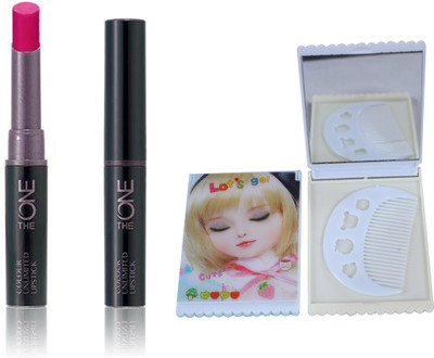Oriflame Sweden The ONE Colour Unlimited Lipstick 1.7g (Fuchsia Excess - 30574) With Mirror Comb(Set of 3)