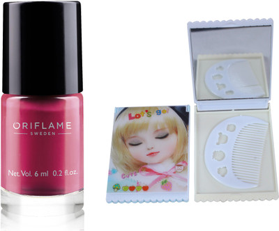 

Oriflame Sweden Pure Colour Polish Mini (Ruby Pink - 33074) With Mirror Comb(Set of 3)