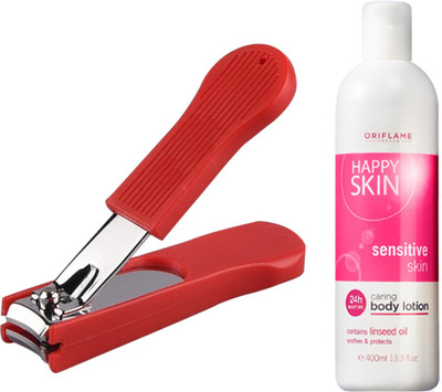 

Oriflame Sweden Happy Skin Caring Body Lotion Sensitive Skin 400ml (23729) With Nail Cutter(Set of 2)