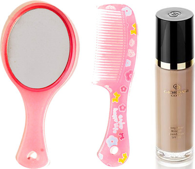 

Oriflame Sweden Giordani Gold Long Wear Mineral Foundation SPF 15 30ml (Rose Beige - 31805) Wth Mirror Comb Set(Set of 3)