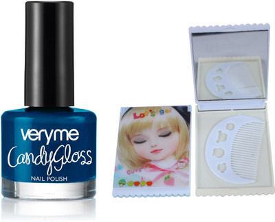 Oriflame Sweden Very Me Candy Gloss Polish (Blue Candy - 33178 - 33178) With Mirror Comb(Set of 3)