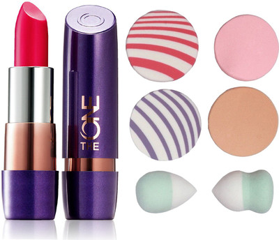 

Oriflame Sweden The ONE 5-in-1 Colour Stylist Lipstick (Eclectic Pink - 33542) With Puff Sponge(Set of 7)