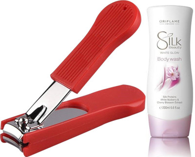 

Oriflame Sweden Silk Beauty White Glow Body Wash 200ml (22713) With Nail Cutter(Set of 2)