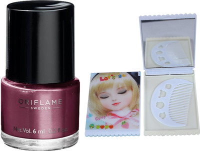 

Oriflame Sweden Pure Colour Polish Mini (Mauve Mirage - 30799) With Mirror Comb(Set of 3)