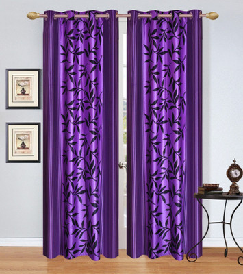 

Stella Creations 214 cm (7 ft) Polyester Door Curtain (Pack Of 2)(Printed, Purple)