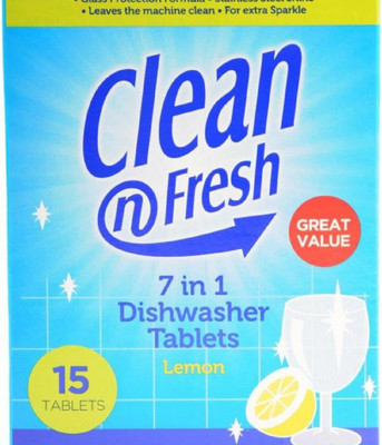 

Clean N Fresh 7 In 1 Dishwasher Tablets Lemon Dishwashing Detergent(225 g)