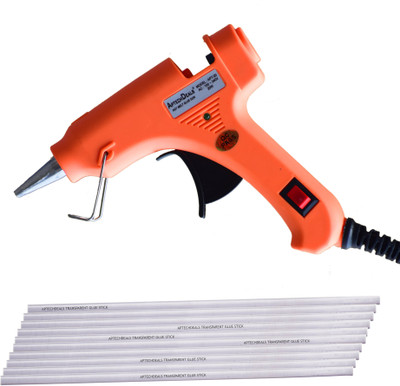 

ApTechDeals Mini Hot Glue Gun Kit, 20W Glue Gun & 10 Glue Sticks With High-tech Electronic (Positive Temperature Coefficient) Heating Technology. Adhesive Glue Gun with Soft Grip holder for Repairs, DIY, Industrial Arts & Craft, Home etc Standard Temperat