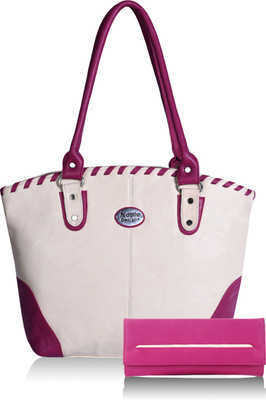 

Noble Designs Hand-held Bag(White, Purple), Purple;white