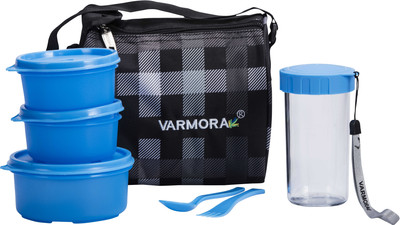 

Varmora Jumbo Smart Lucnch Tiffin Box For Fresh Food Contain Black 7 Containers Lunch Box(350 ml), Multicolor