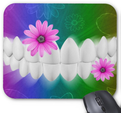 

Fantaboy White Teeth Smile Pink Flower Dentist Printed Mousepad(Multicolor)