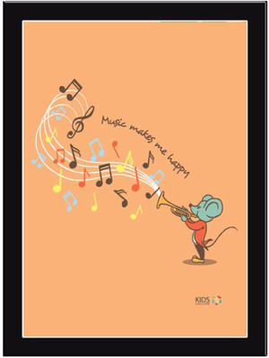 

Music-Makes-Me-Happy Paper Print(11.69 inch X 8.27 inch, Framed)