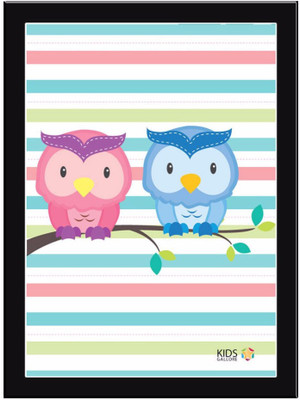 Owls-Striped-BackG Paper Print(11.69 inch X 8.27 inch)