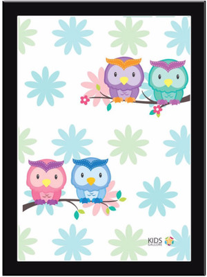 

Owls-Flower-BackG Paper Print(11.69 inch X 8.27 inch)