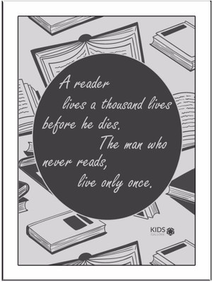 

A-Reader-Lives-A-Thousand-Grey Paper Print(11.69 inch X 8.27 inch, Framed)