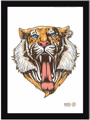 Tiger-Face-Fierce Paper Print(11.69 inch X 8.27 inch)