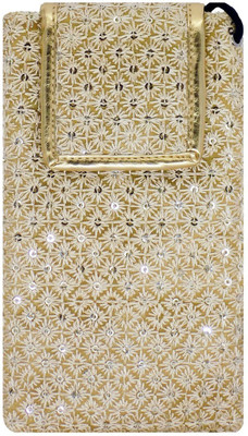

Bagaholics Ethnic Raw Silk Saree Clucth Waist Clip Ladies Pouch Mobile Pouch(Gold)