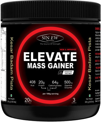 Sinew Nutrition Elevate Mass Gainer with Digestive Enzymes, 300 gm Weight Gainers/Mass Gainers(300 g, Kesar, Pista, Badam) available at flipkart for Rs.249