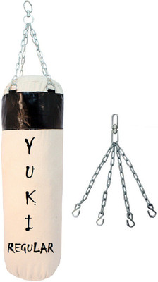 

YUKI Regular 3.0 Feet Long, CANVAS Material, White Color, Unfilled with Hanging Chain Hanging Bag(Heavy, 36 kg)