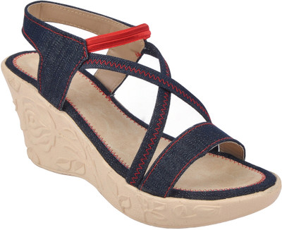 

With The Fashion Women DENIM BLUE Wedges