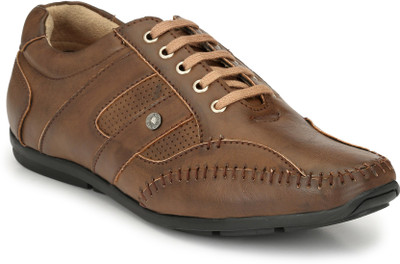 

El Paso Men's Brown Artificial Leather Lace Up Comfort Casual Shoes Outdoors For Men(Brown