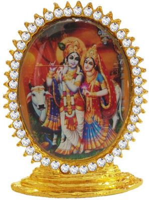 

Rich & Famous CraftIndia Frame Antique Flute Love Lord Radha Krishna Decorative Showpiece - 6.5 cm(Alloy, Multicolor)