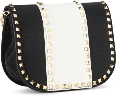 

E2O Women Casual Black PU Sling Bag