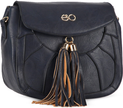 

E2O Women Casual Blue Leatherette Sling Bag