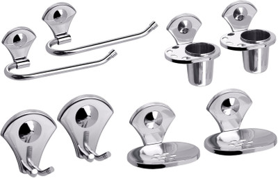 

Aiken Deluxe Napkin Ring, Tumbler Holder, Soap Dish And Robe Hook(Silver)