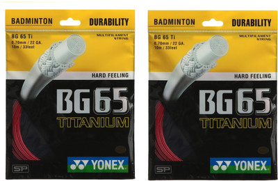 

Yonex BG 65 Titanium 0.70 Badminton String - 10 m(Red)