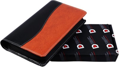 COI Expendable Leatherette Brown And Black Cheque Book Holder/Document Holder(Brown)