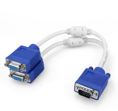 Oxyura TV-out Cable VGA Y Splitter Cable(White, For Computer)