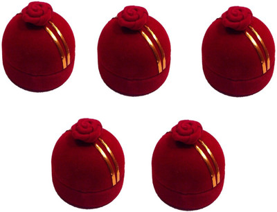 

Addyz Pack of 5 Pieces Ring Rose Sphere Shaped Valentine Wedding Proposal Gift Case Jewellery Vanity Box(Red)
