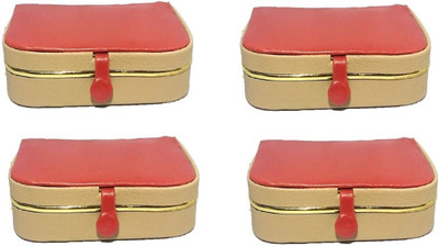 

Addyz Pack of 4 Pieces women men ring box Travel Storage case Jewellery Vanity Box(Rust)