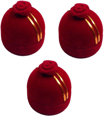 

Addyz Pack of 3 Pieces Ring Rose Sphere Shaped Valentine Wedding Proposal Gift Case Jewellery Vanity Box(Red)