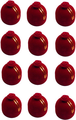 

Addyz Pack of 12 Pieces Ring Rose Sphere Shaped Valentine Wedding Proposal Gift Case Jewellery Vanity Box(Red)