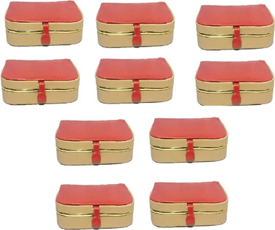 

Addyz Pack of 10 Pieces women men ring box Travel Storage case Jewellery Vanity Box(Rust)