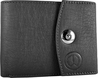 

OODI Men Black Genuine Leather Wallet(10 Card Slots)