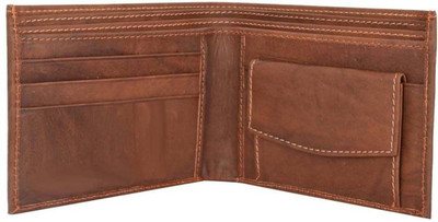 

OODI Men Tan Genuine Leather Wallet(10 Card Slots)