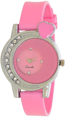 View Rage Enterprise New Fancy Rich Look Pink Heart Diamond Men & Women Watch  - For Boys & Girls Wrist Watches Price Online(Rage Enterprise)
