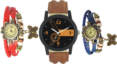 

Codice Mens and Women Couple watch combo of 3 Gift Special110 Leather Strap Couple watch Watch - For Men & Women
