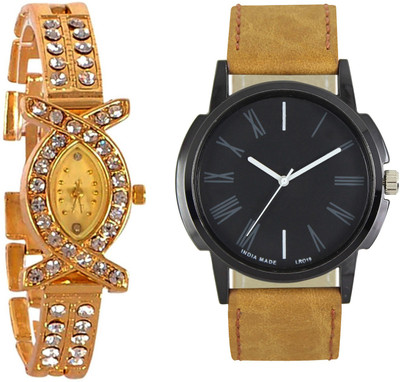 

Codice Mens and Women Couple watch combo of 2 LRAKS118 Leather Strap Couple watch Watch - For Men & Women