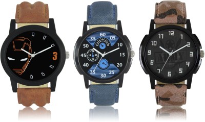 E-Smart J06-02-03-04-COMBO Multicolor Dial analogue Watches for men(Pack Of 3) Watch  - For Men   Watches  (E-Smart)