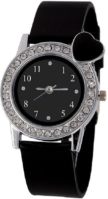 View Rage Enterprise New Stylish Diamond Black Heart Men & Women Watch  - For Boys & Girls Wrist Watches Price Online(Rage Enterprise)