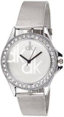 PMAX DK Style Diamond Studded White Dial Metal Strap Watch  - For Women   Watches  (PMAX)