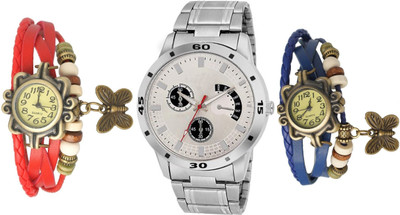 

Codice Mens and Women Couple watch combo of 3 Gift Special119 Leather Strap Couple watch Watch - For Men & Women