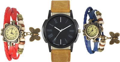 

Codice Mens and Women Couple watch combo of 3 Gift Special117 Leather Strap Couple watch Watch - For Men & Women